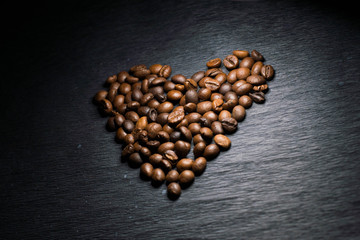 Heart shaped coffee beans