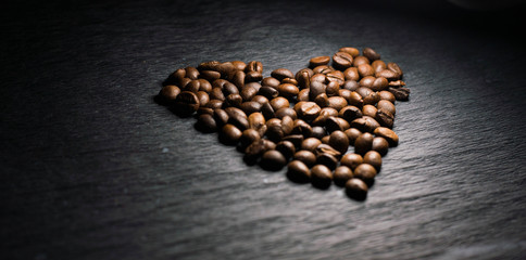 Heart shaped coffee beans