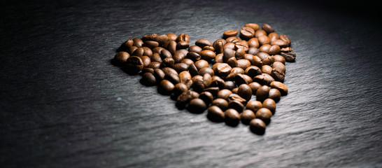 Heart shaped coffee beans