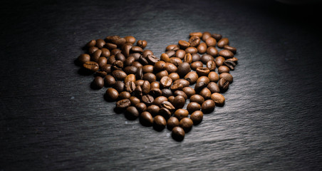 Heart shaped coffee beans
