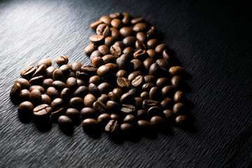 Heart shaped coffee beans
