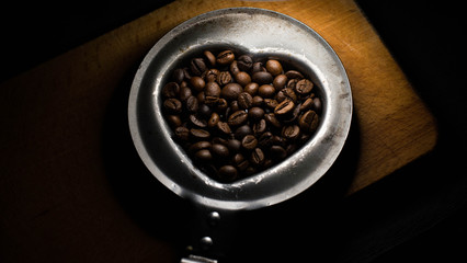 Heart shaped coffee beans