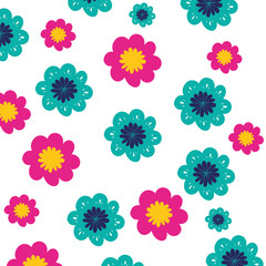 Fototapeta na wymiar pattern colorful flowers isolated icon