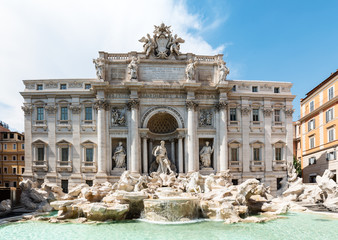 Fototapeta na wymiar Famous Trevi Fountain In Rome
