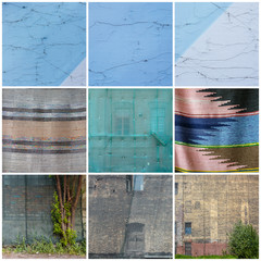 Set of fabric and mesh textures. The collection includes: canvas with cracks, abandoned houses, cloth. Perfect for background and design.
