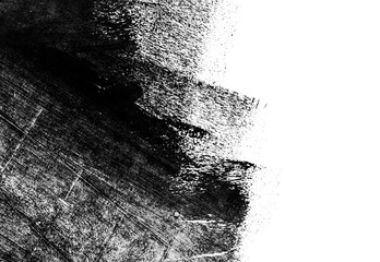 Black and white hand painted background texture with grunge brush strokes