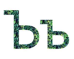 Russian font from leaves, abc