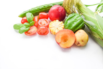 summer vegetables and fruits 