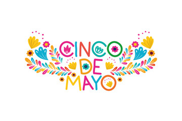 Obraz premium cinco de mayo label isolated icon