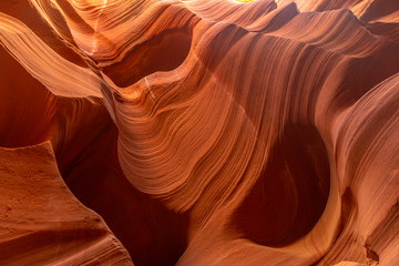 The beautiful curves in the stones of Lower Antelope in Arizona. United States