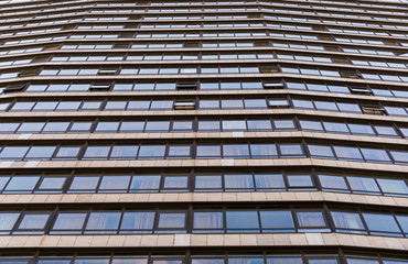 Windows of a modern architecture skyscraper. Background, pattern, and texture