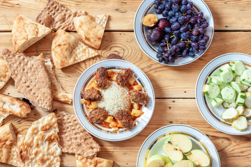 Table full with different foods