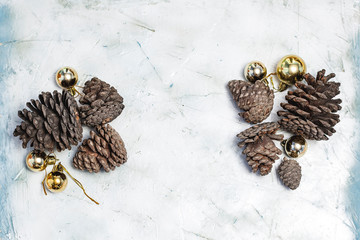 Christmas decoration on bright background