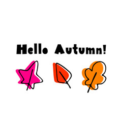 Hand drawn vector autumn leaves set