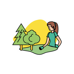 Avatar woman with trees design