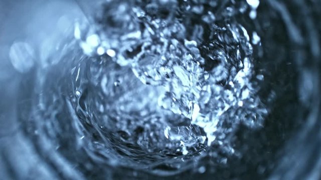 Super Slow Motion Shot of Clear Water Vortex at 1000 fps. Shooted with High Speed Cinema Camera in 4K.