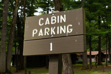 Fototapeta premium Cabin Parking sign
