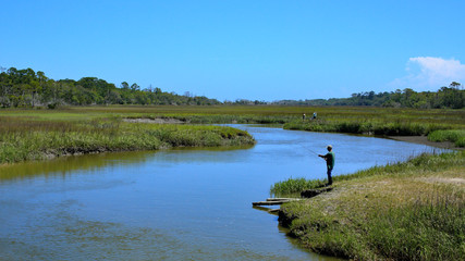 Creek Fishing on Jekyll Island, Georgia