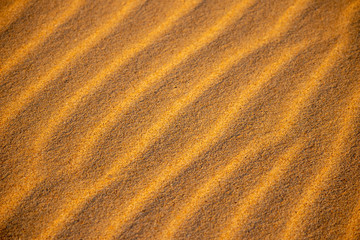 Close up of sand ripples on the beach