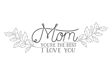 mom i love you label isolated icon