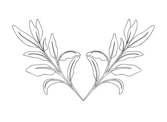 branch with leaves isolated icon