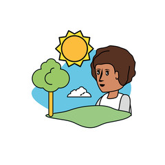 Avatar woman with tree design