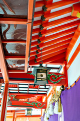 Hanging lantern at Shiota hachiman-gu shrine in Kobe, Hyogo, Japan