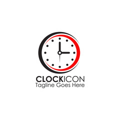 Clock icon logo design inspiration vector template