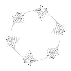 garland with flowers and leafs isolated icon