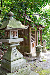 Stone lantern at Siota hachiman-gu shrine in Kobe, Hyogo, Japan