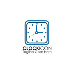 Clock icon logo design inspiration vector template