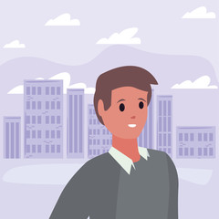 businessman portrait character vector ilustration