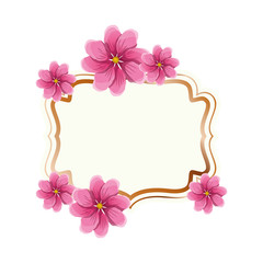 frame with flower isolated icon