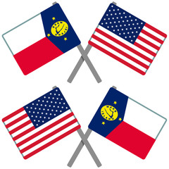 ウェーク島とアメリカの旗