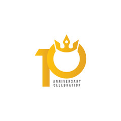 10 Years Anniversary Celebration Vector Template Design Illustration
