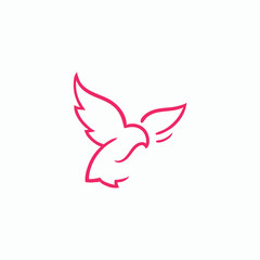 Obraz premium Beauty hovering dove bird simple elegance flat logo design template