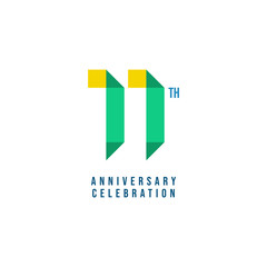 11 th Anniversary Celebration Vector Template Design Illustration