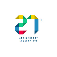 27 th Anniversary Celebration Vector Template Design Illustration