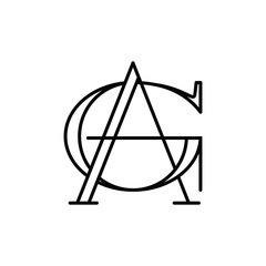 AG initial letter simple modern logo design template