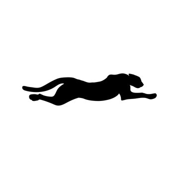 Fastest cheetah jumping logo simple flat icon logo design template inspiration