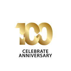 100 Years Anniversary Celebrate Gold Vector Template Design Illustration
