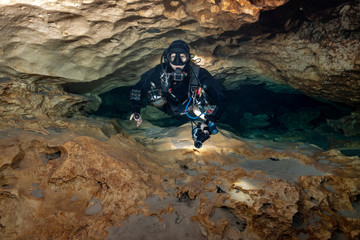 Cave Diving at Madison Blue Spring State Park, Madison County, Florida	