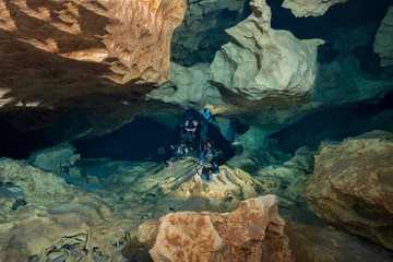 Cave Diving at Madison Blue Spring State Park, Madison County, Florida	