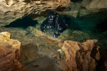Cave Diving at Madison Blue Spring State Park, Madison County, Florida	