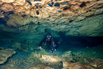 Cave Diving at Madison Blue Spring State Park, Madison County, Florida	