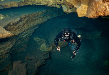Cave Diving at Madison Blue Spring State Park, Madison County, Florida	