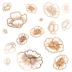 pattern of flowers isolated icon