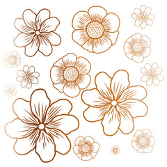 pattern of flowers isolated icon