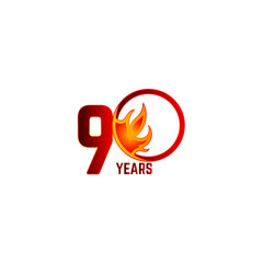 90 Years Anniversary Celebration Vector Template Design Illustration