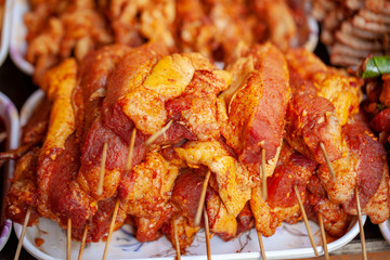 grilled and barbecue ribs pork